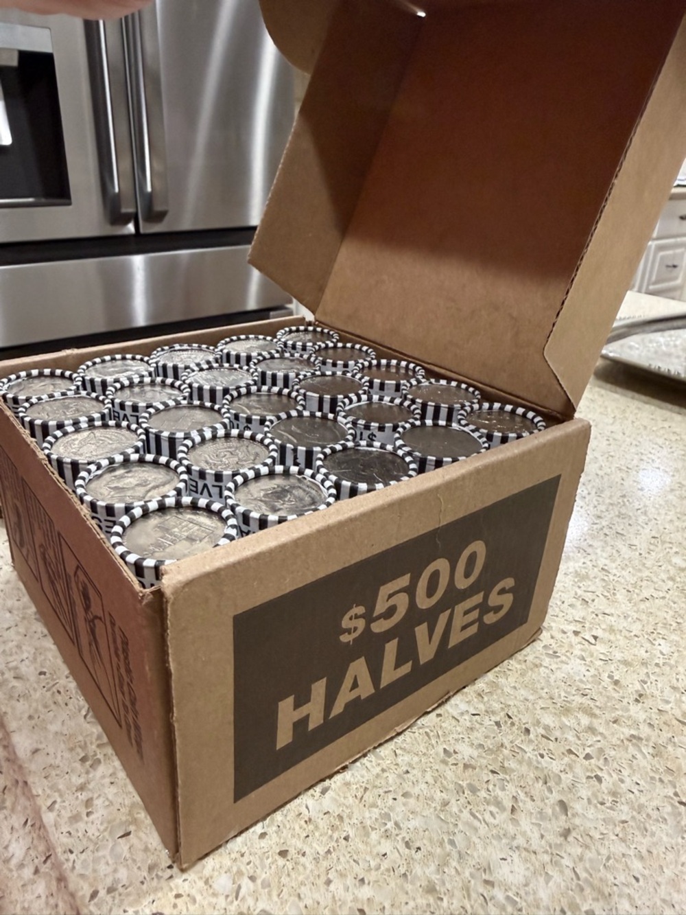 Box of Coin Rolls - $500 Halves